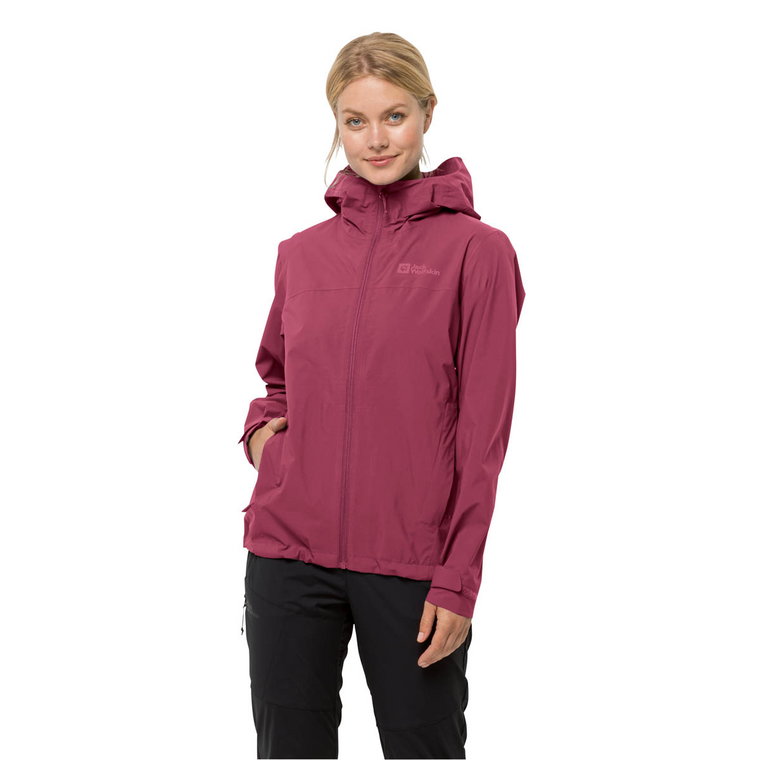 Damska kurtka przeciwdeszczowa Jack Wolfskin ELSBERG 2.5L JKT W sangria red - S