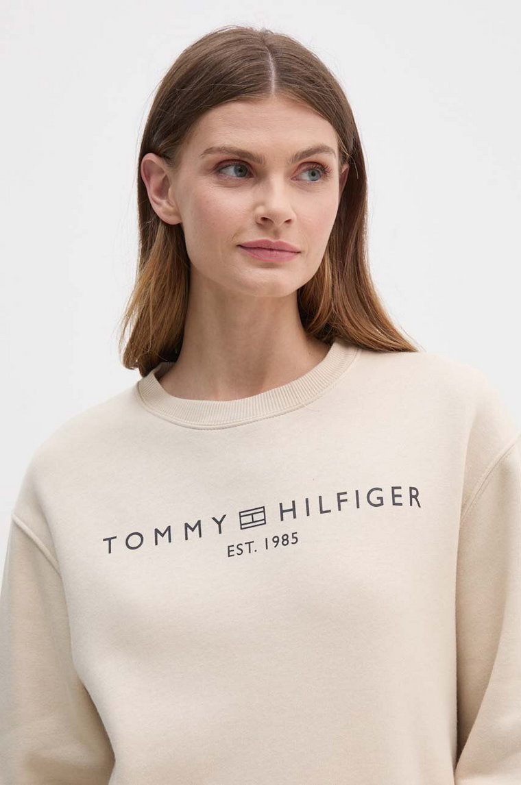 Tommy Hilfiger bluza damska kolor beżowy z nadrukiem WW0WW39791