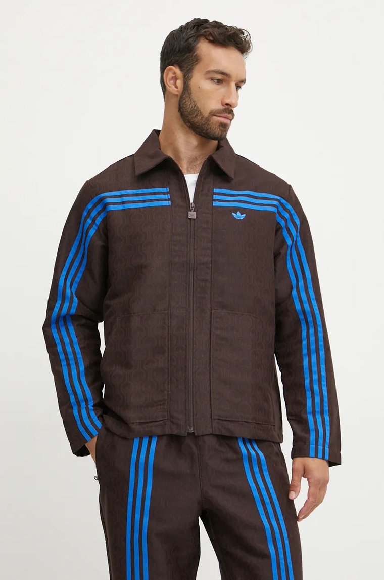 adidas Originals kurtka Club Jacket męska kolor brązowy przejściowa JN5958