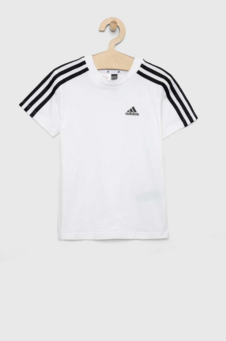 adidas t-shirt bawełniany dziecięcy LK 3S CO kolor biały wzorzysty