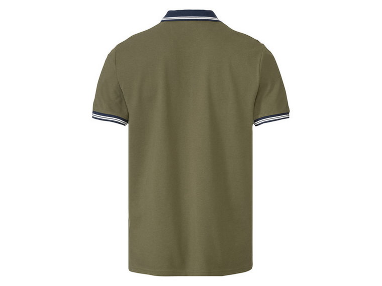 LIVERGY Koszulka polo męska z bawełną, slim fit (S (44/46), Oliwkowy)