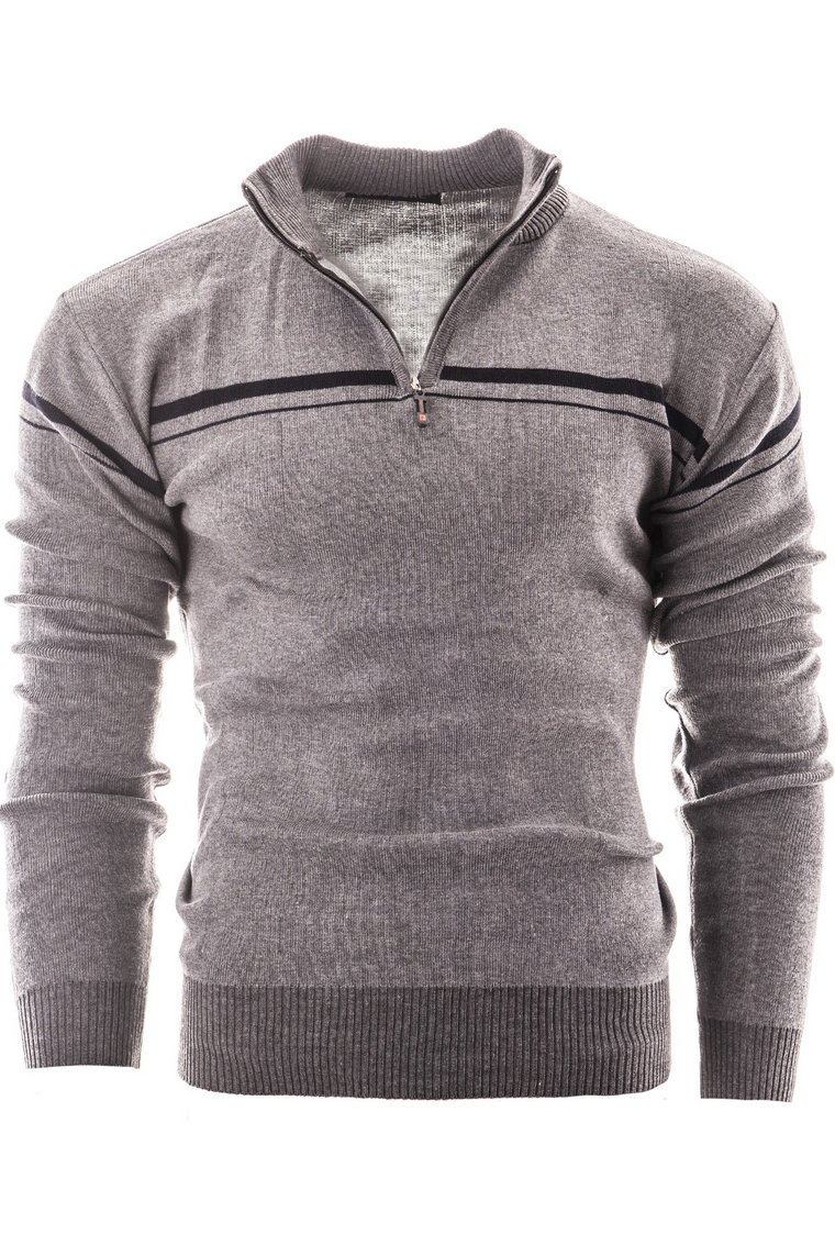 Ciepłe Sweter męski MQ196 - antracyt