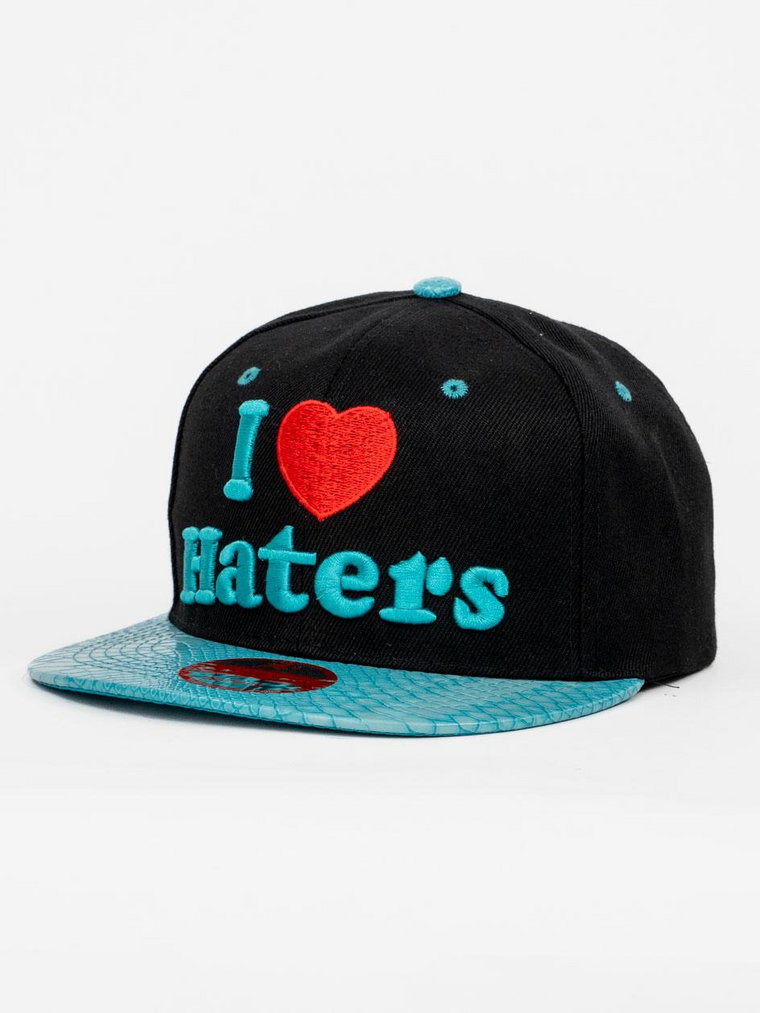 Czapka Z Daszkiem Snapback Czarno-Turkusowa Royal Blue Slick I Love Haters