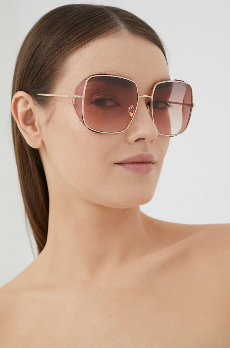 Tom Ford okulary przeciwsłoneczne damskie kolor złoty