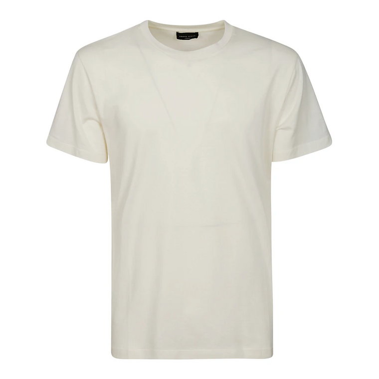 Biała Bawełniana Half-Sleeved T-Shirt Roberto Collina