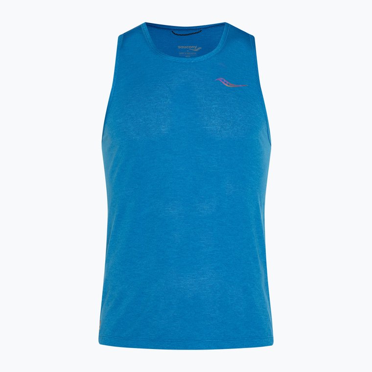 Tank top do biegania męski Saucony Stopwatch Singlet cobalt heather