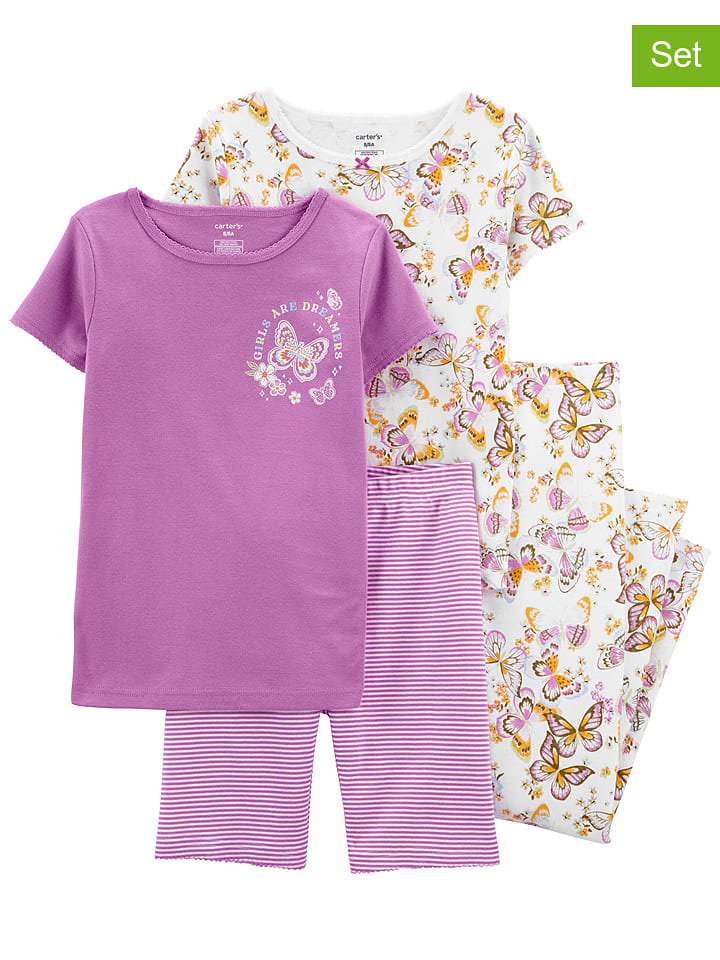carter's Piżamy (2 szt.) w kolorze fioletowym i białym