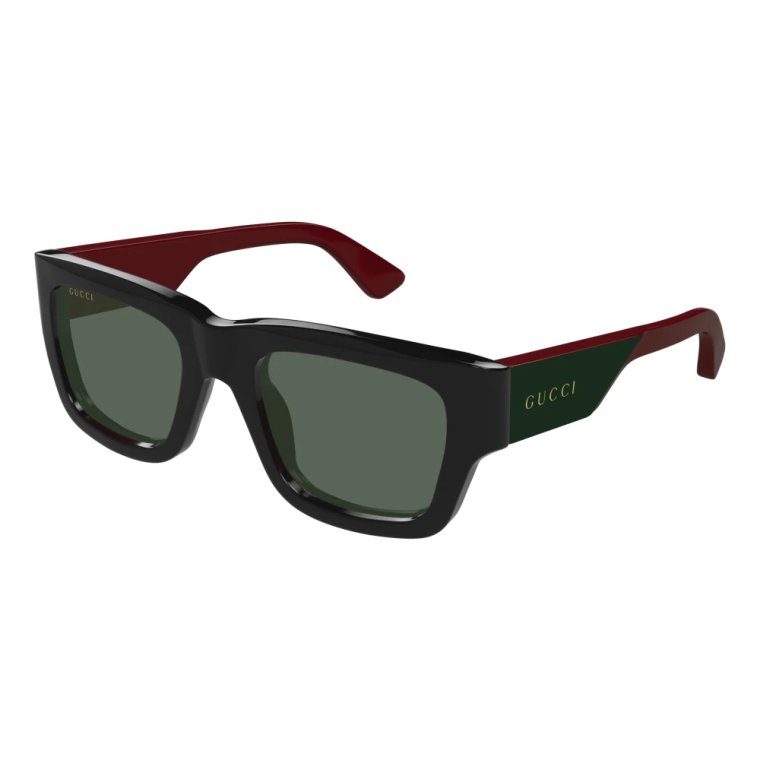 Modne Okulary Wayfarer Czarno Zielone Gucci