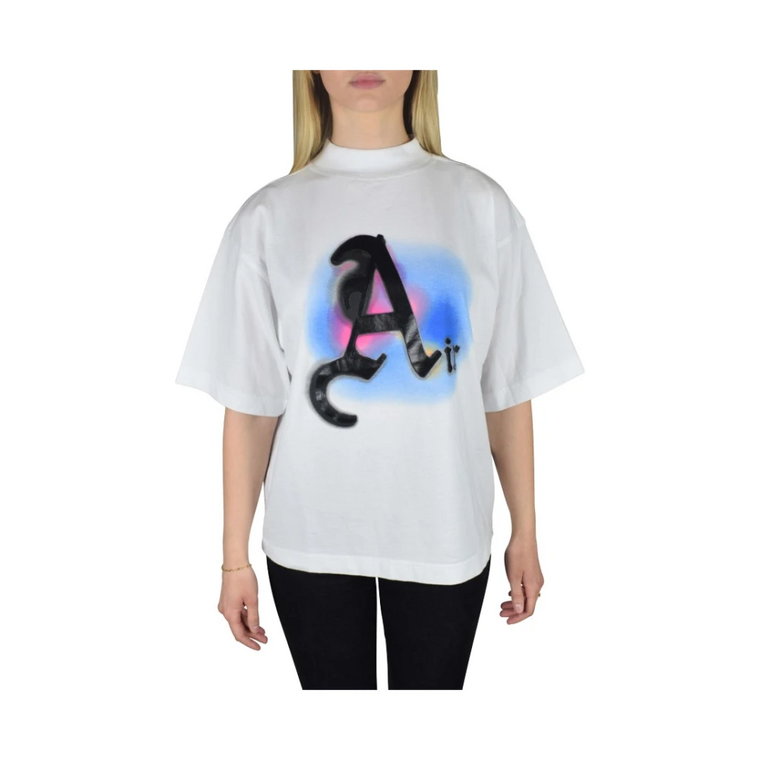 Oversize T-shirt Air z Kolorowym Nadrukiem Palm Angels