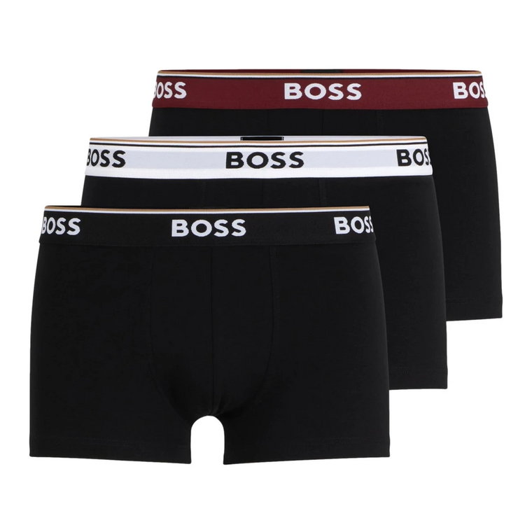 Boss Bokserki z Elastycznego Bawełny 3-Pack Czarny Hugo Boss