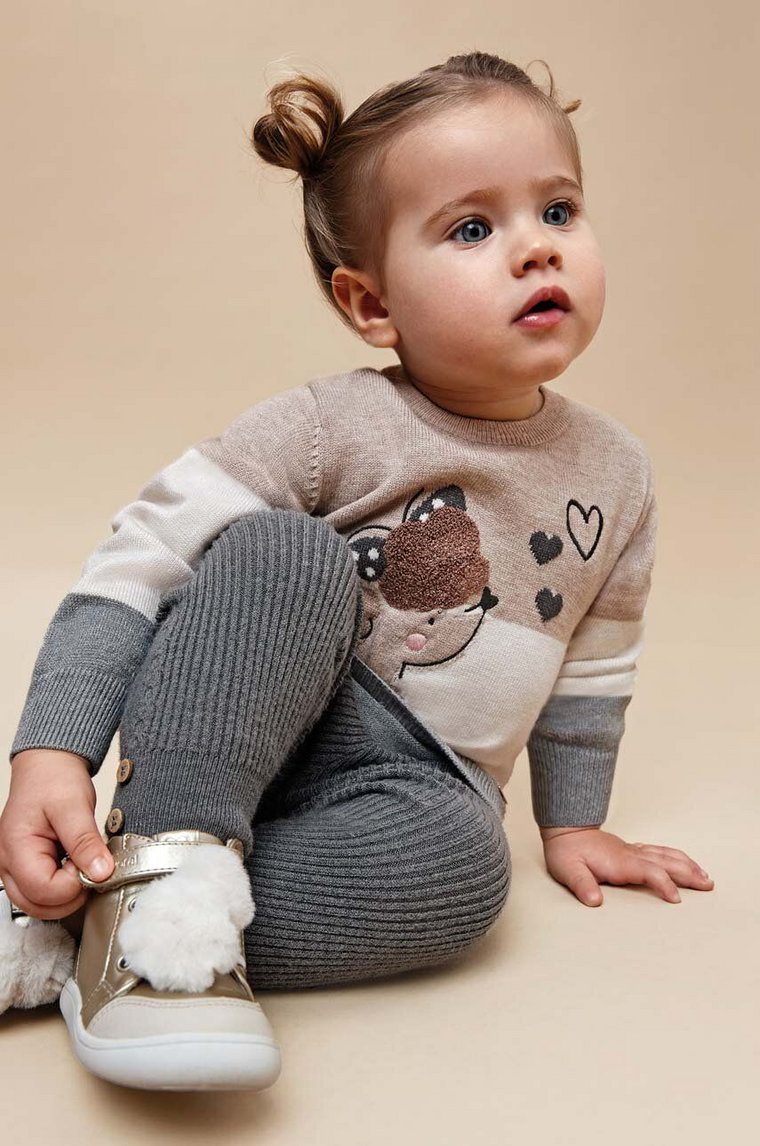 Mayoral sukienka niemowlęca kolor beżowy mini prosta