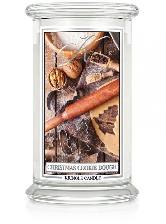 Świeca zapachowa Kringle Candle Christmas Cookie Dough, duży, klasyczny słoik, 623g z 2 knotami