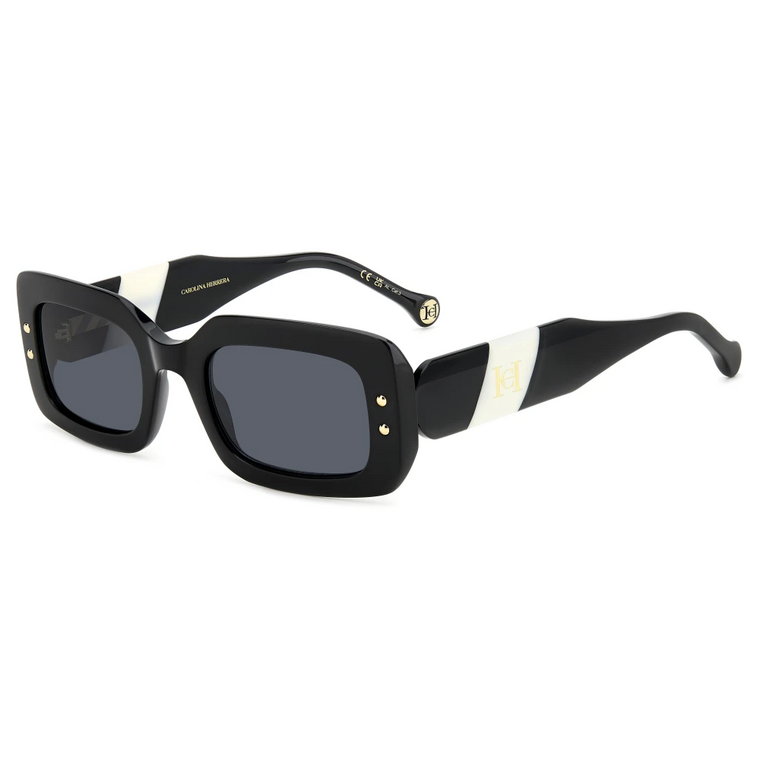 Czarne Białe/Szare Okulary przeciwsłoneczne Carolina Herrera