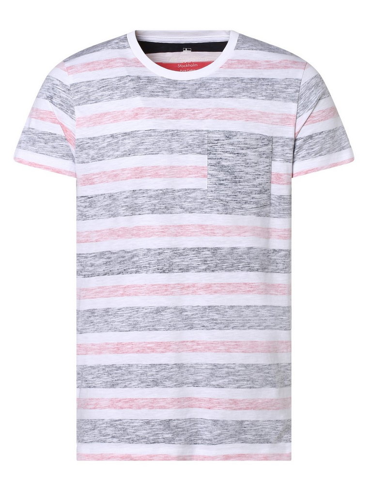 Nils Sundström - T-shirt męski, niebieski|różowy|biały|wielokolorowy|wyrazisty róż
