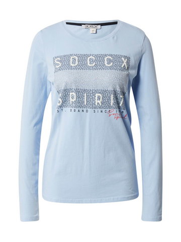 Soccx Koszulka  jasnoniebieski / nakrapiany szary / srebrny / biały