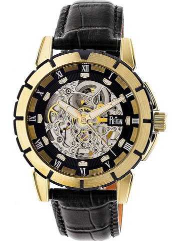 Reign Zegarek automatyczny "Philippe" w kolorze czarno-złotym