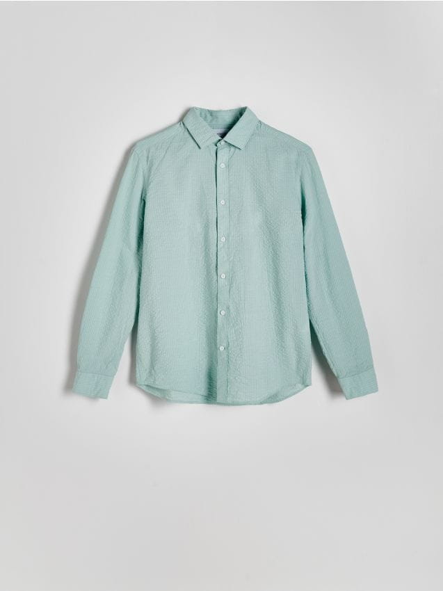 Reserved - Koszula w paski regular fit - jasnoniebieski