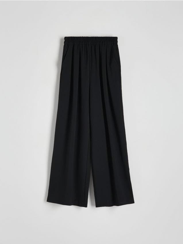 Reserved - Spodnie z szerokimi nogawkami - czarny