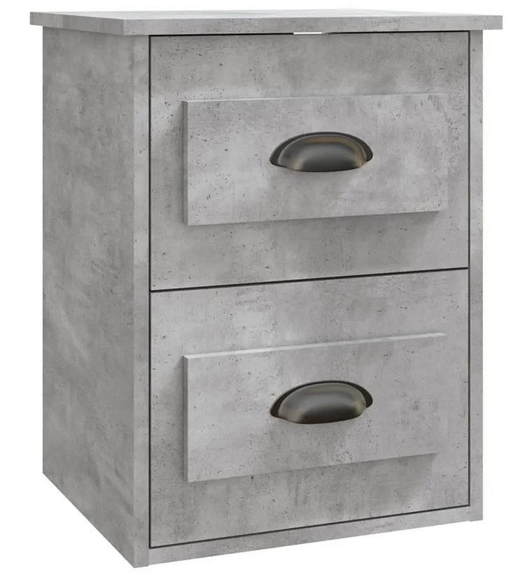 Wisząca szafka nocna z szufladami szary beton - Norx