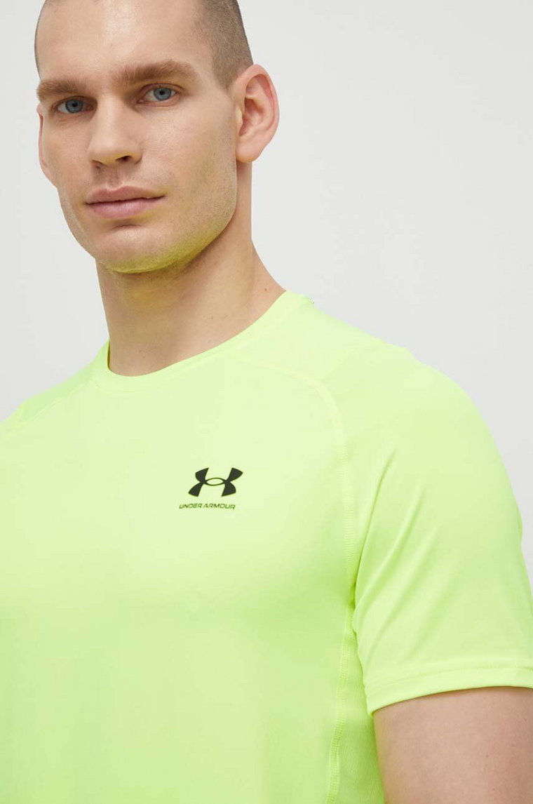 Under Armour t-shirt treningowy kolor żółty gładki 1361683