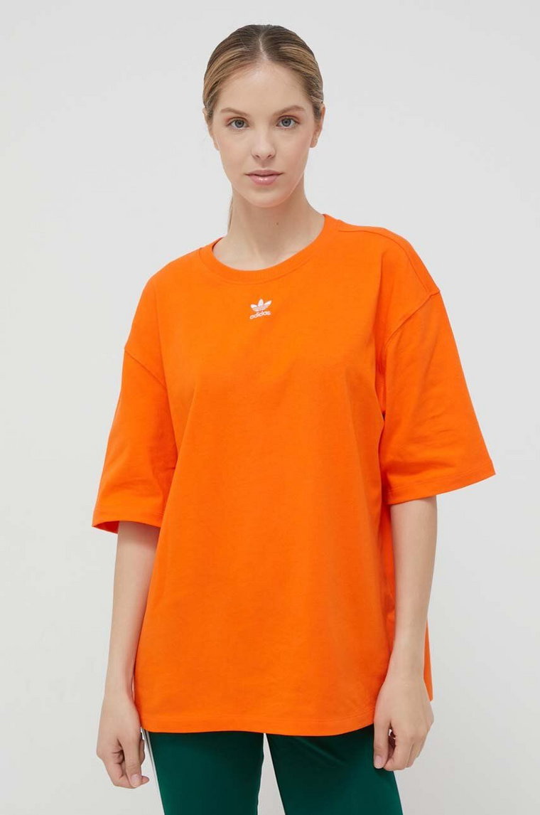 adidas Originals t-shirt bawełniany kolor pomarańczowy