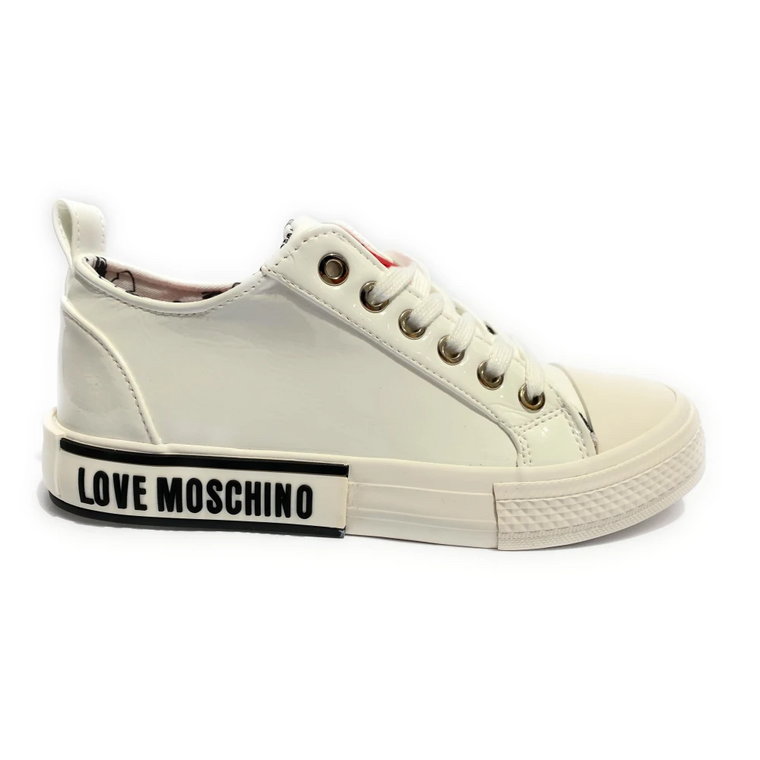 Love Sneaker w czarno-białym PU Moschino