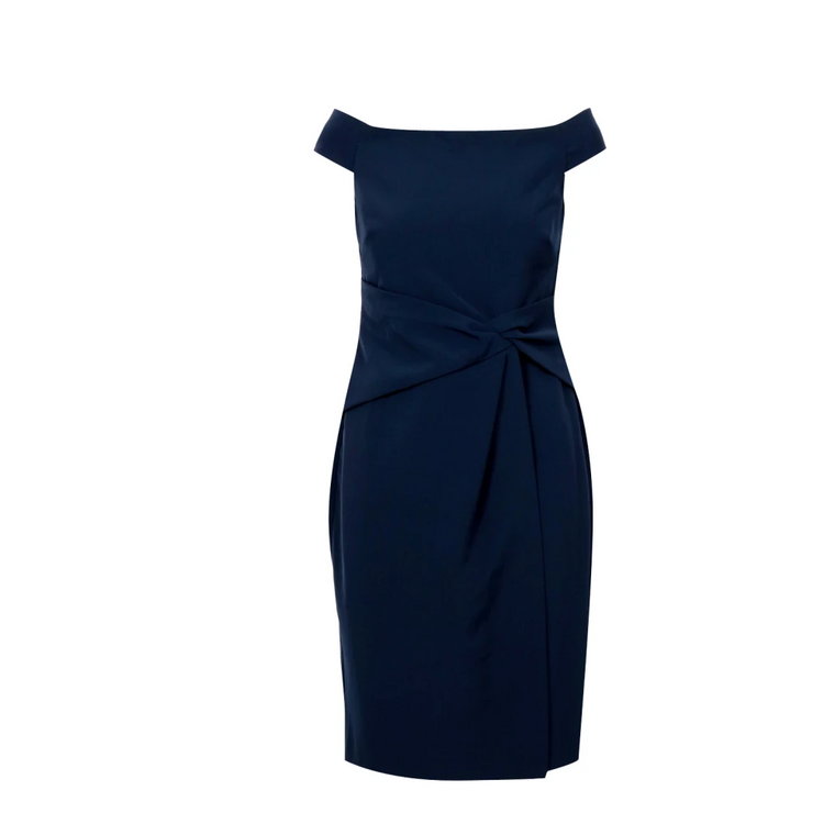 Niebieska Sukienka z Odkrytymi Ramionami Ralph Lauren