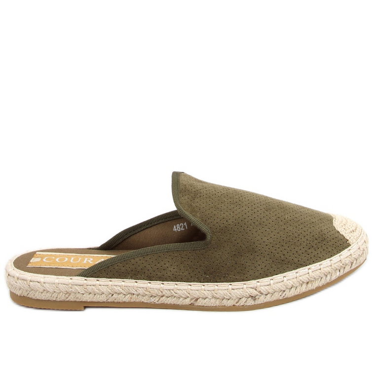 Klapki damskie espadryle Carmen Green zielone