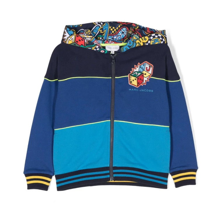 Niebieskie Swetry z Nadrukiem Logo i Zapięciem na Zamek Marc Jacobs
