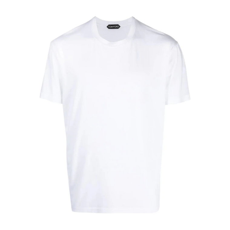 Biała T-shirt z Okrągłym Dekoltem i Krótkim Rękawem Tom Ford