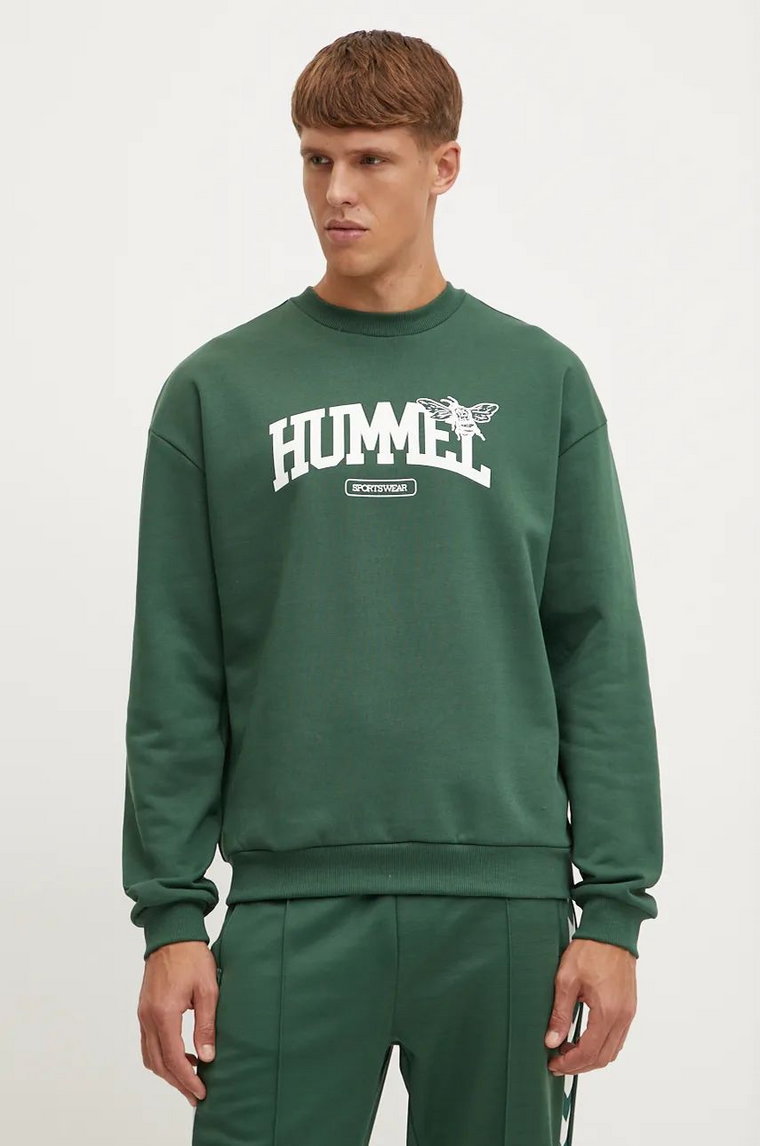 Hummel bluza męska kolor zielony z nadrukiem 226134