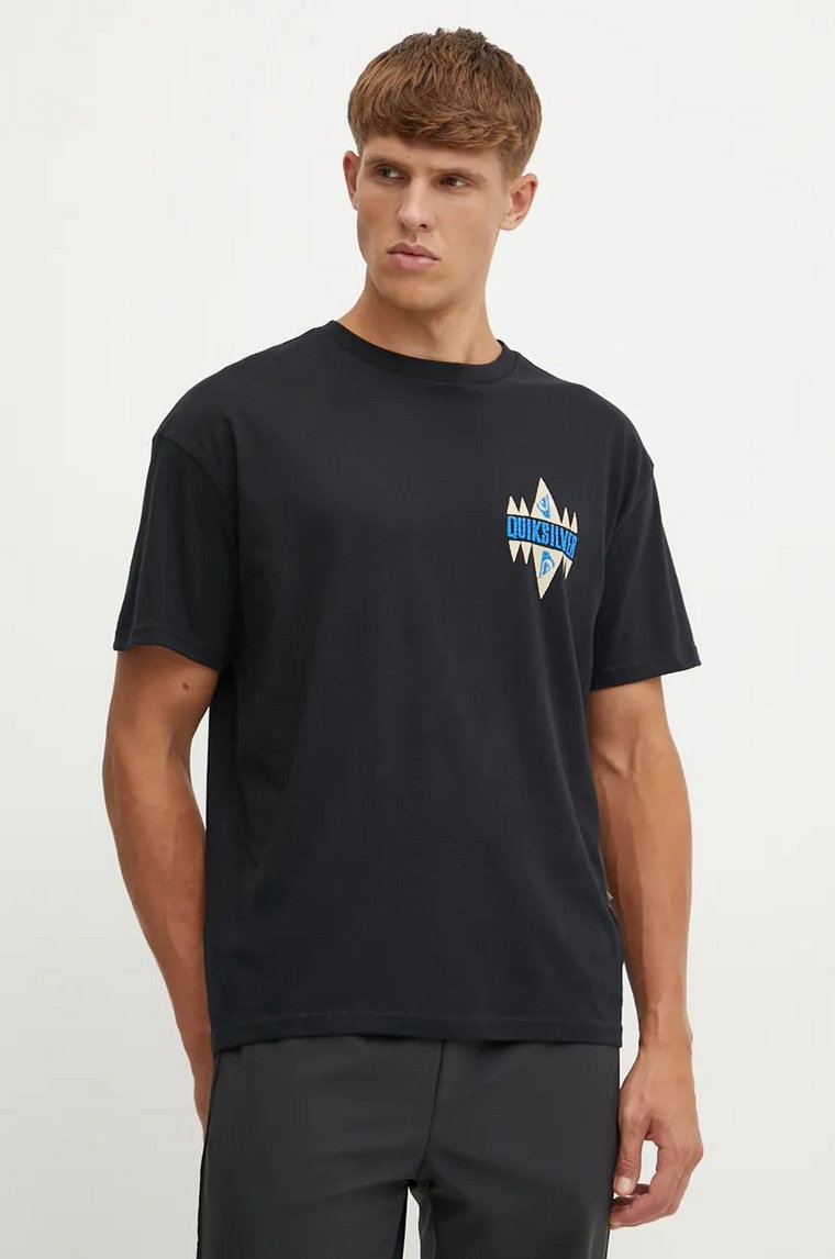 Quiksilver t-shirt Geo Quik męski kolor czarny z nadrukiem EQYZT07829