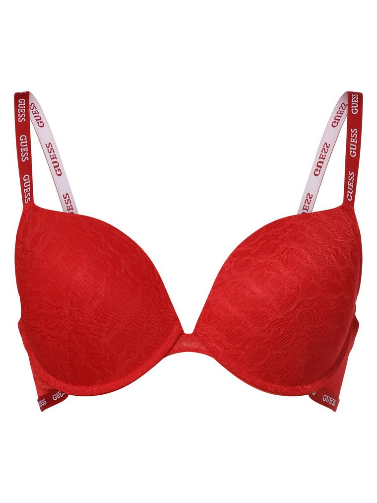 GUESS - Damski biustonosz push-up, czerwony