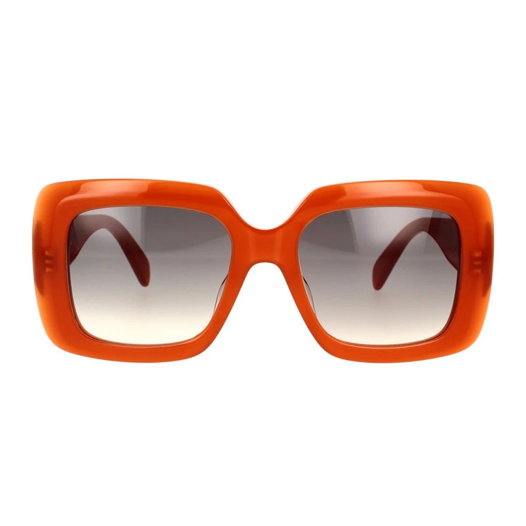 Prostokątne brązowe okulary przeciwsłoneczne Celine
