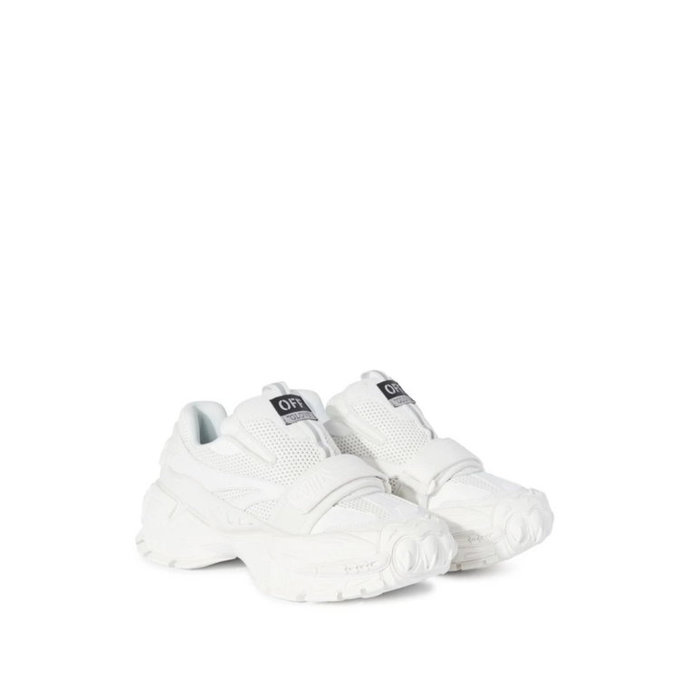 Białe Slip-On Sneakers z Logo Patch Off White