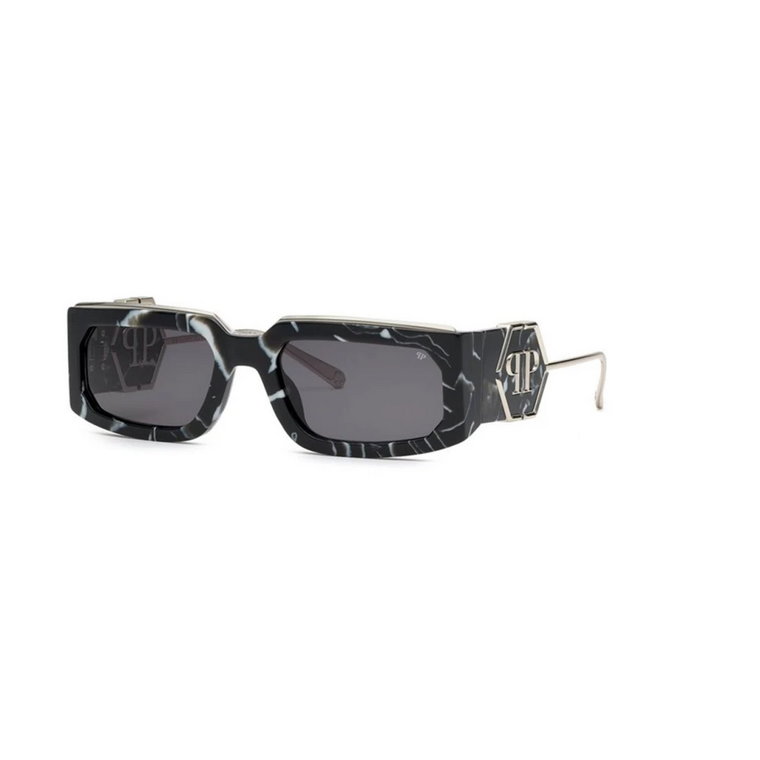 Marbled Black Okulary przeciwsłoneczne z Smoke Soczewkami Philipp Plein