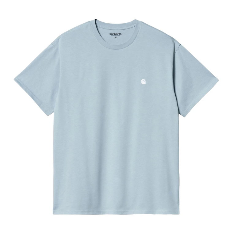 Niebieski T-shirt z Bawełny Luźny Krój Krótki Rękaw Carhartt Wip