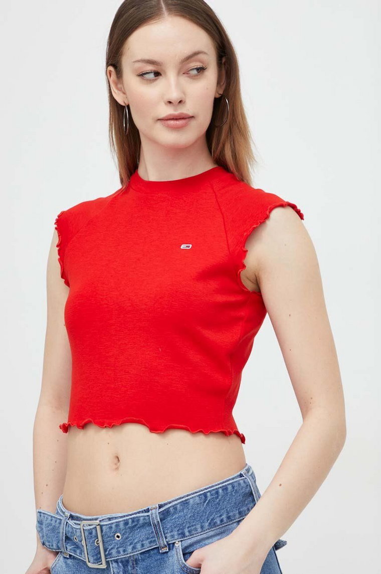 Tommy Jeans top damski kolor czerwony