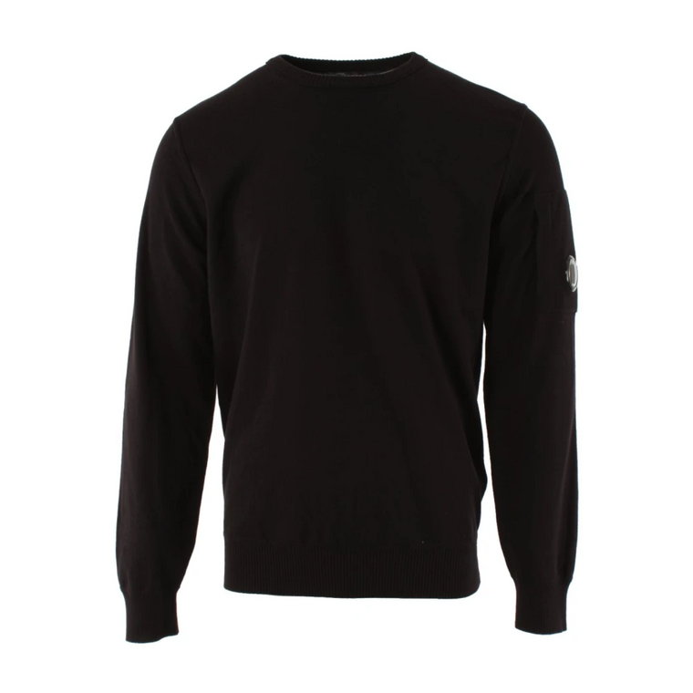 Czarny Sweter z Bawełny dla Mężczyzn C.p. Company