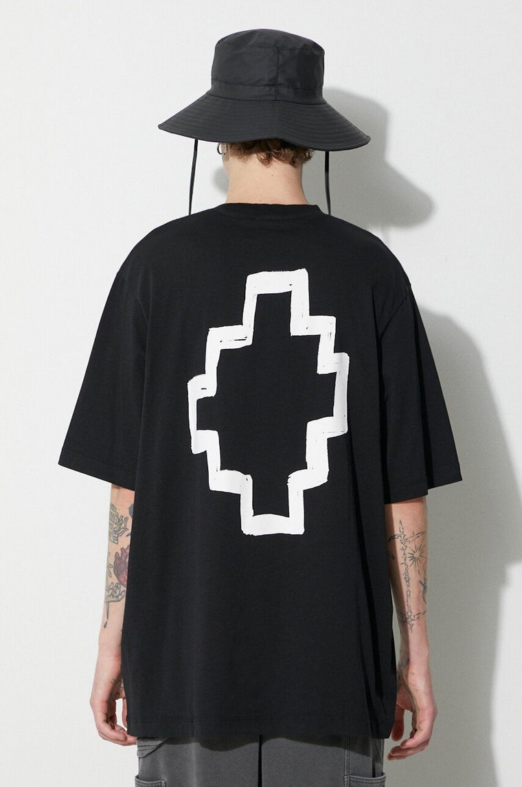 Marcelo Burlon t-shirt bawełniany Tempera Cross kolor czarny z nadrukiem