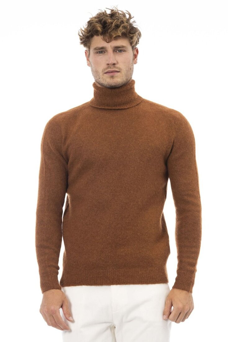 Swetry marki Alpha Studio model AU7071G kolor Brązowy. Odzież męska. Sezon: