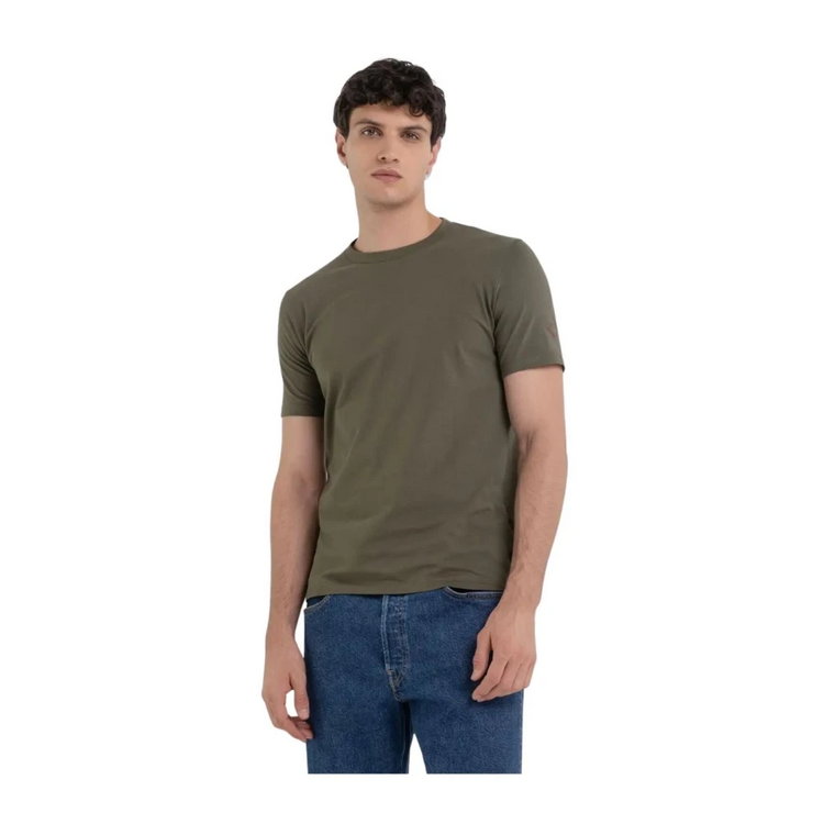 Zielony T-shirt z krótkimi rękawami Replay
