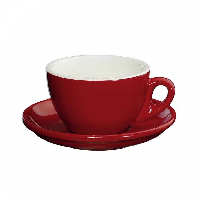 filiżanka do cappuccino ze spodkiem, porcelana, czerwona, 0,1 l kod: CI-215182