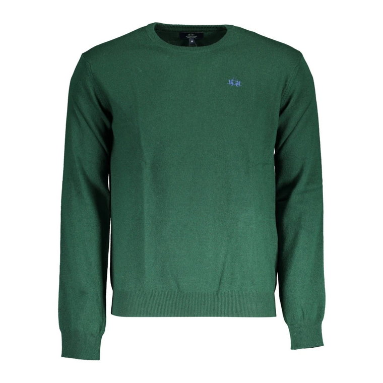 Zielony Sweter z Haftem La Martina