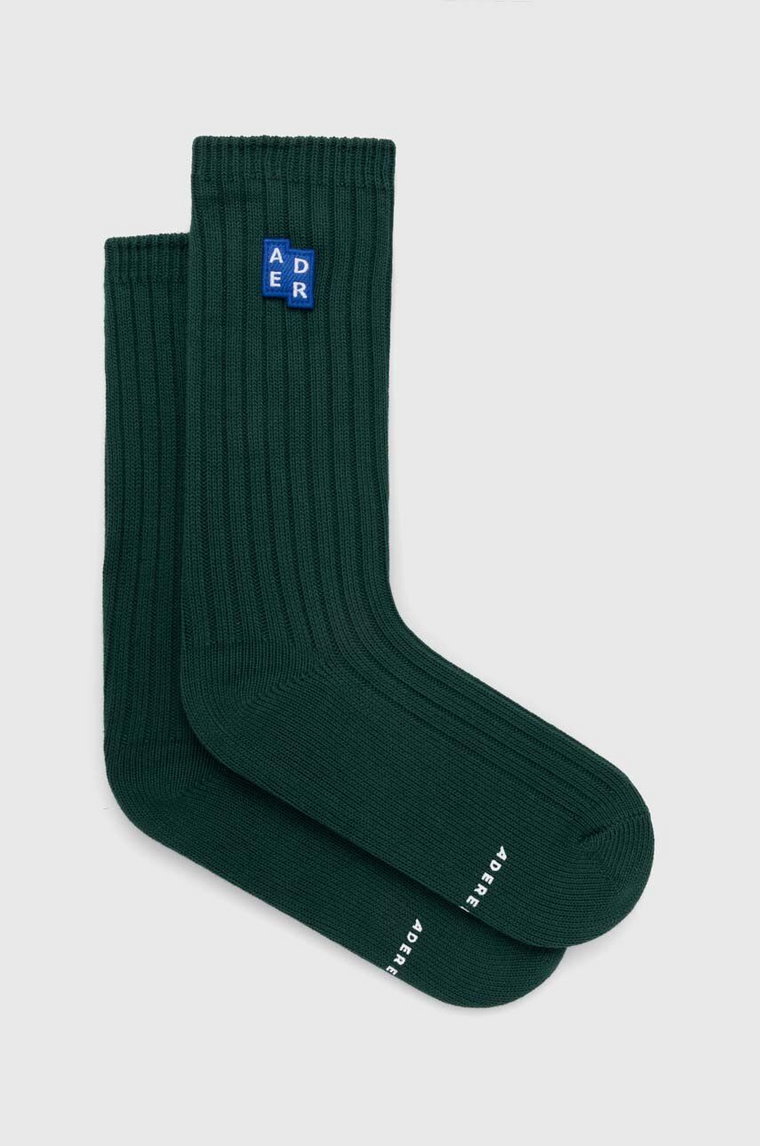 Ader Error skarpetki TRS Tag Socks męskie kolor zielony BMSGFYAC0301