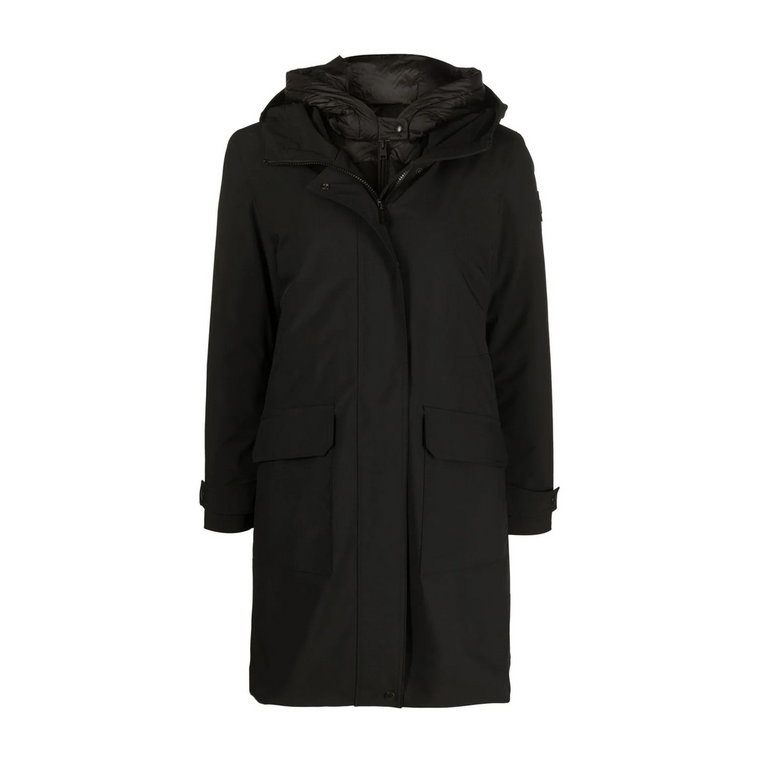 Czarna Parka Wojskowa 3 w 1 Woolrich