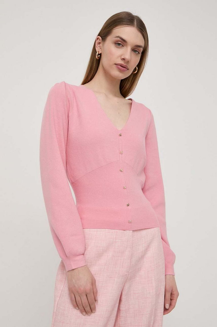 Morgan sweter MSAM damski kolor różowy lekki