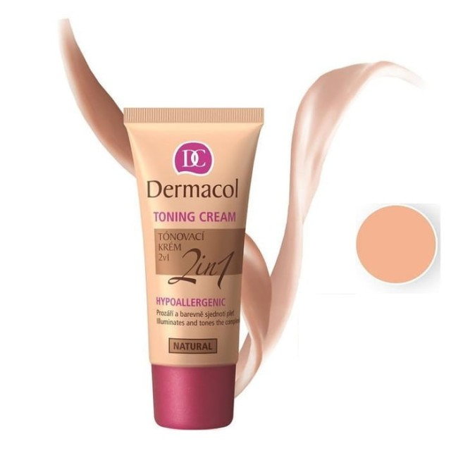 Dermacol Toning Cream 2in1 Hypoallergenic krem nawilżający i podkład do twarzy Natural 30ml