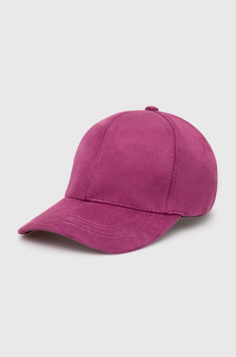 Answear Lab czapka z daszkiem kolor różowy gładka