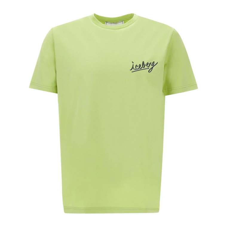 Męska Limonkowa Koszulka z Logo Iceberg